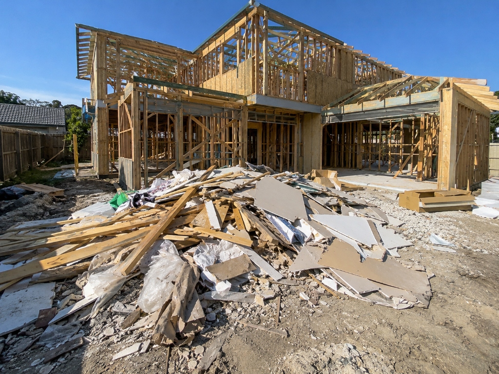 Construction site before clean-up